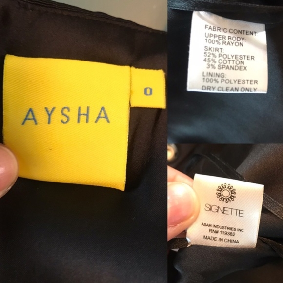 AYSHA Cocktail Dress Black Bronze Sequins Sleeveless Fit & Flare Party 0 EUC - Picture 7 of 9